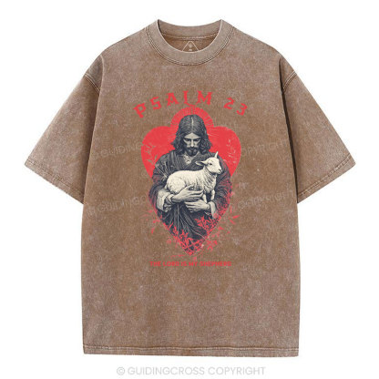 Psalm 23 The Lord Is My Jesus  Christian Washed T-Shirt