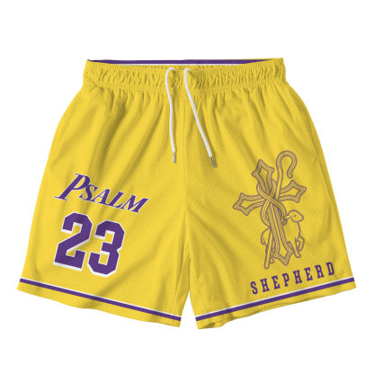 Psalm 23 The Lord Is My Shepherd Christian Mesh Shorts
