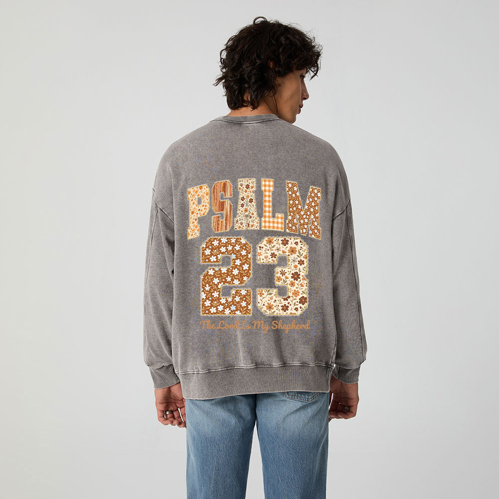 Psalm 23 The Lord Is My Shepherd Christian Washed Sweatshirt
