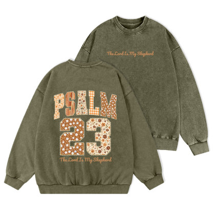 Psalm 23 The Lord Is My Shepherd Christian Washed Sweatshirt