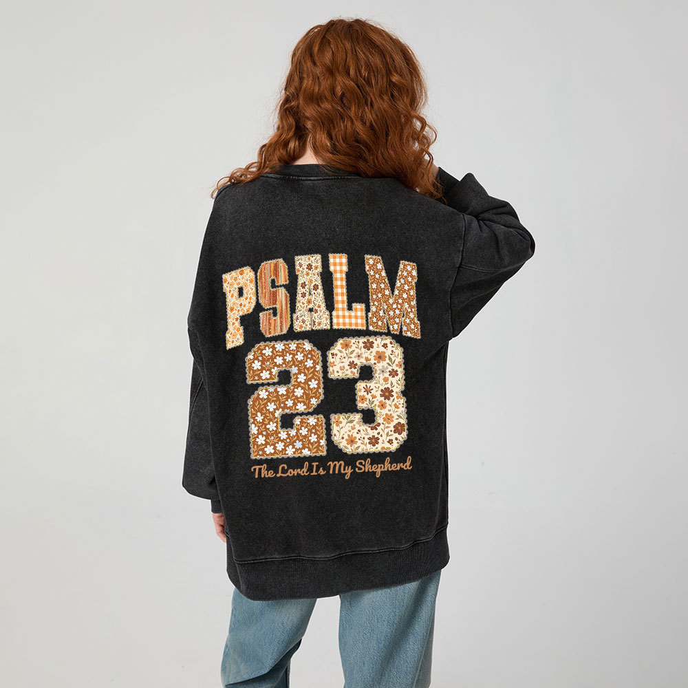 Psalm 23 The Lord Is My Shepherd Christian Washed Sweatshirt
