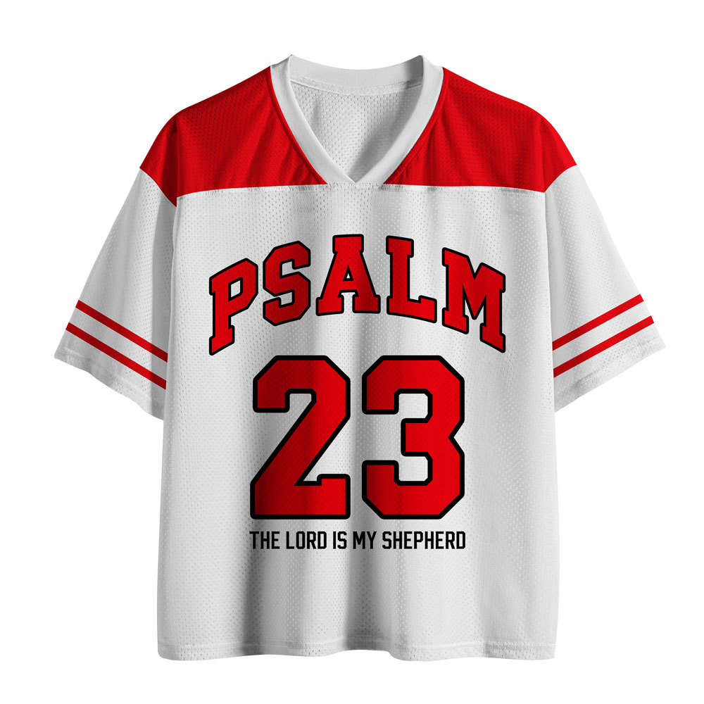 Psalm 23 The Lord Is My Shepherd White Christian Mesh Jersey