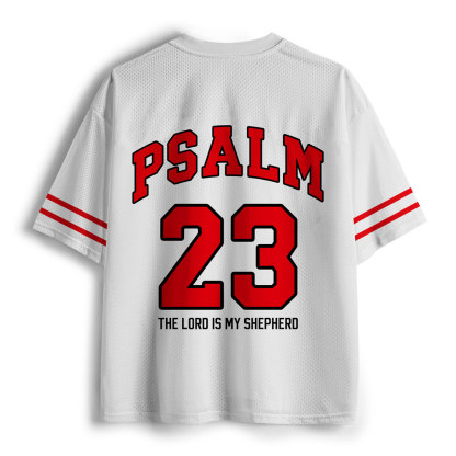Psalm 23 The Lord Is My Shepherd White Christian Mesh Jersey