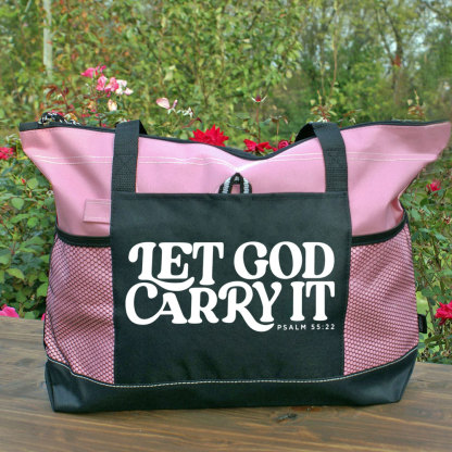 Psalm 55 48 Let God Carry It Christian Tote Bag