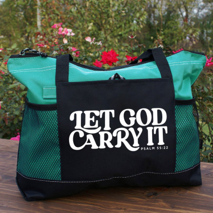 Psalm 55 48 Let God Carry It Christian Tote Bag