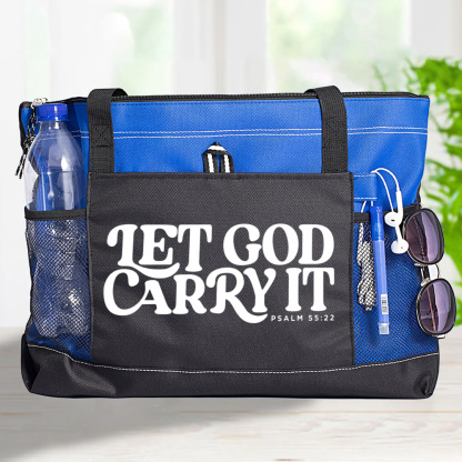 Psalm 55 48 Let God Carry It Christian Tote Bag