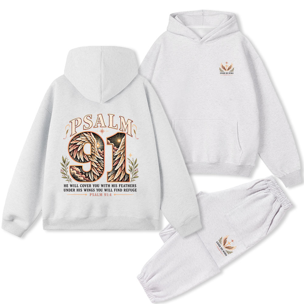 Psalm 91 Christian Premium Fleece Hoodie Set