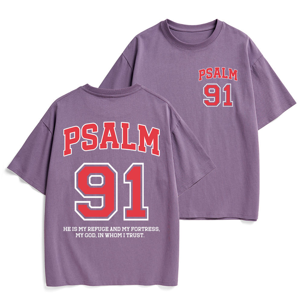 Psalm 91 He Is My Refuge And My Fortress Christian Heavy Cotton T-Shirt