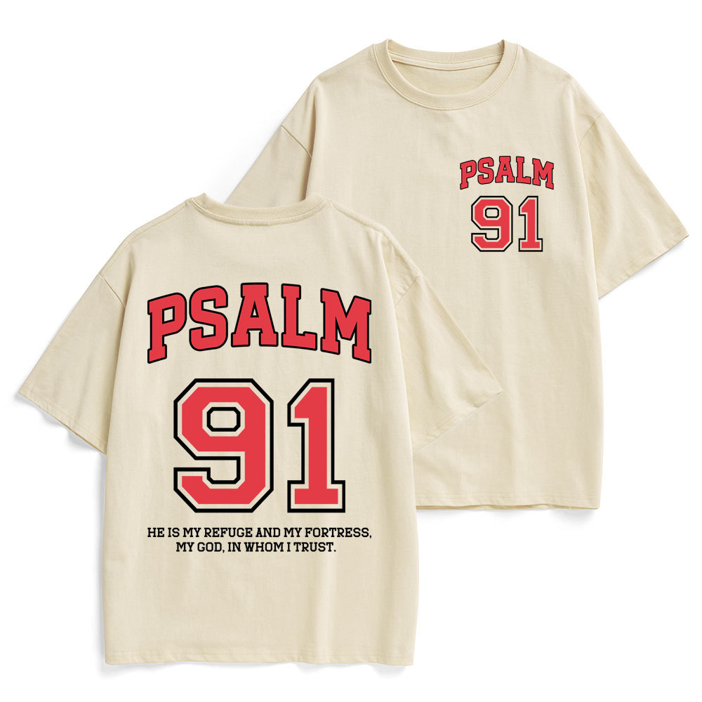 Psalm 91 He Is My Refuge And My Fortress Christian Heavy Cotton T-Shirt