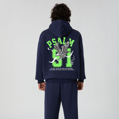 Psalm 91 Under His Wings Christian Fleece Hoodie Set