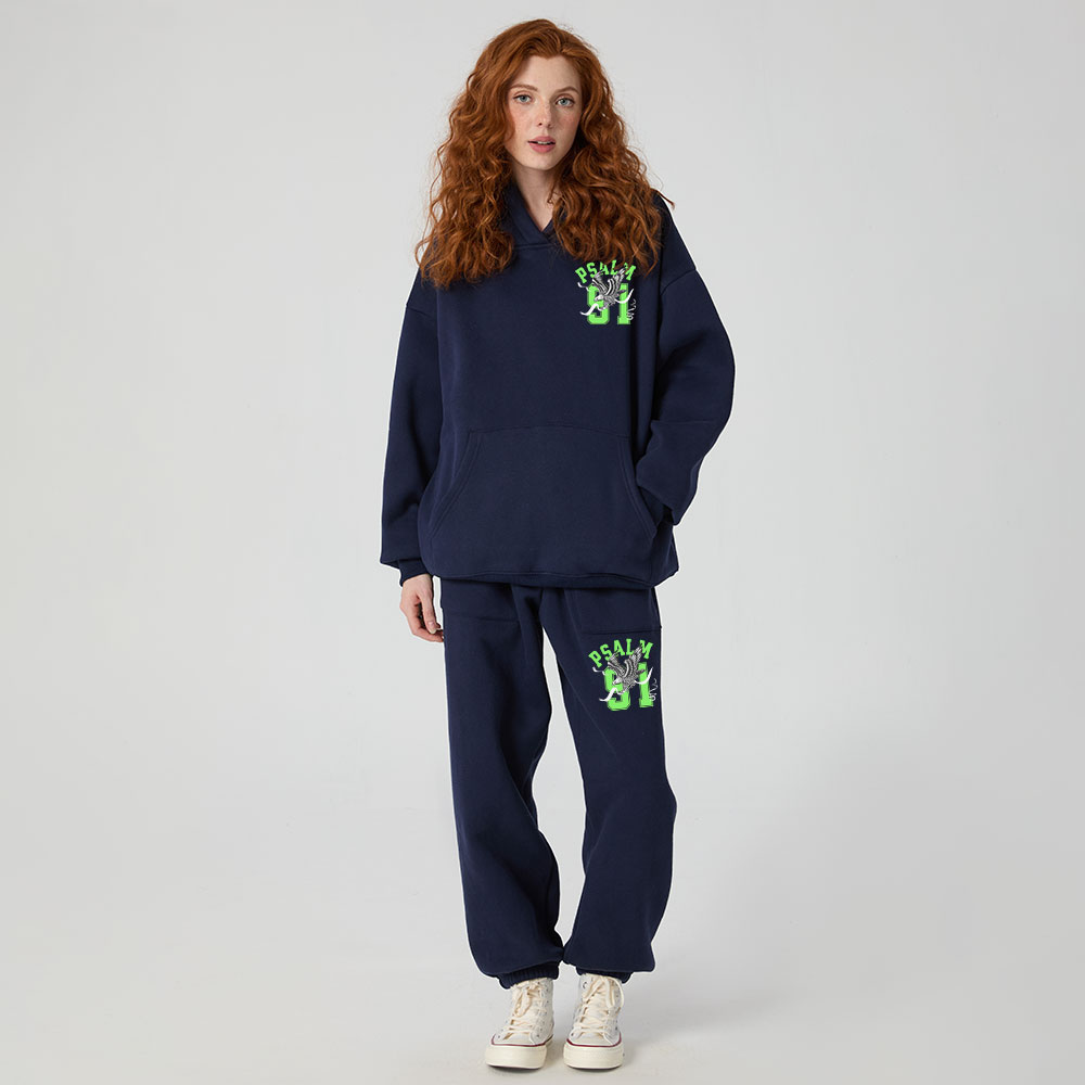 Psalm 91 Under His Wings Christian Fleece Hoodie Set