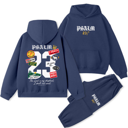 Psalm The Lord Is My Shepherd Christian Premium Fleece Hoodie Set