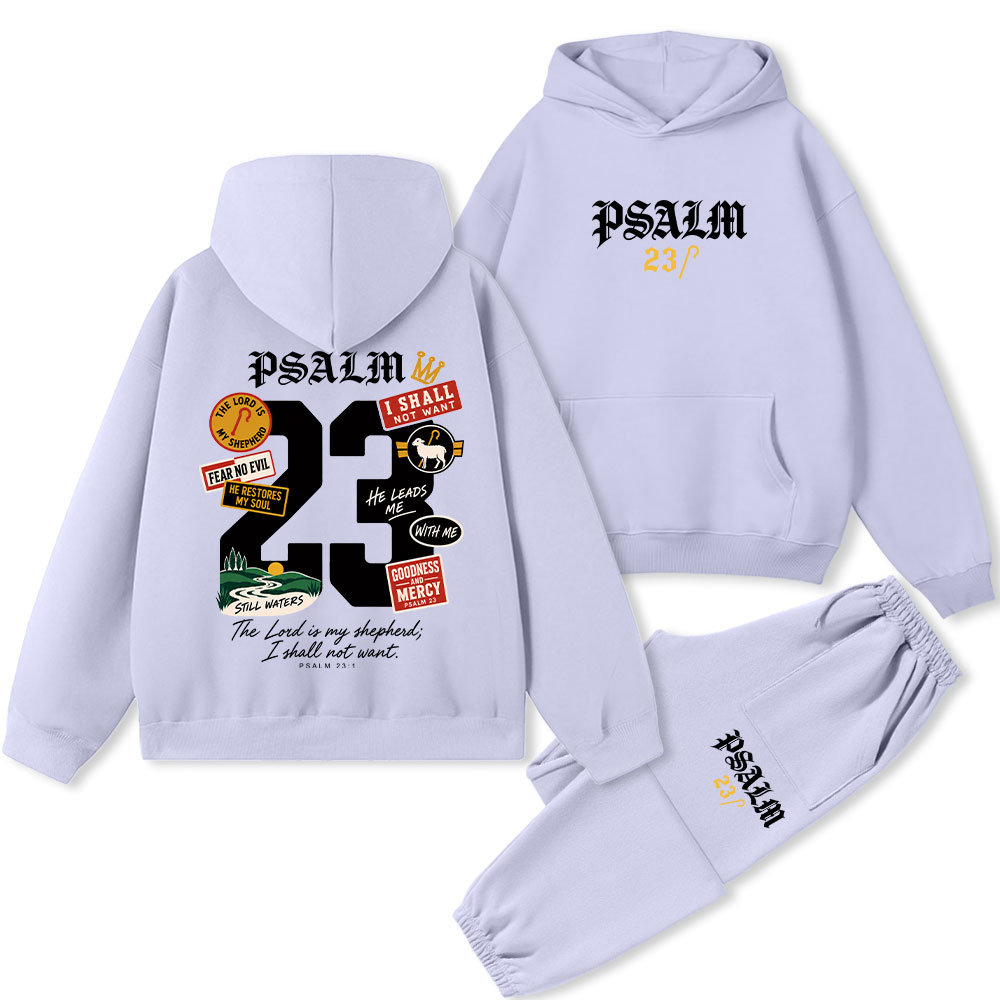 Psalm The Lord Is My Shepherd Christian Premium Fleece Hoodie Set
