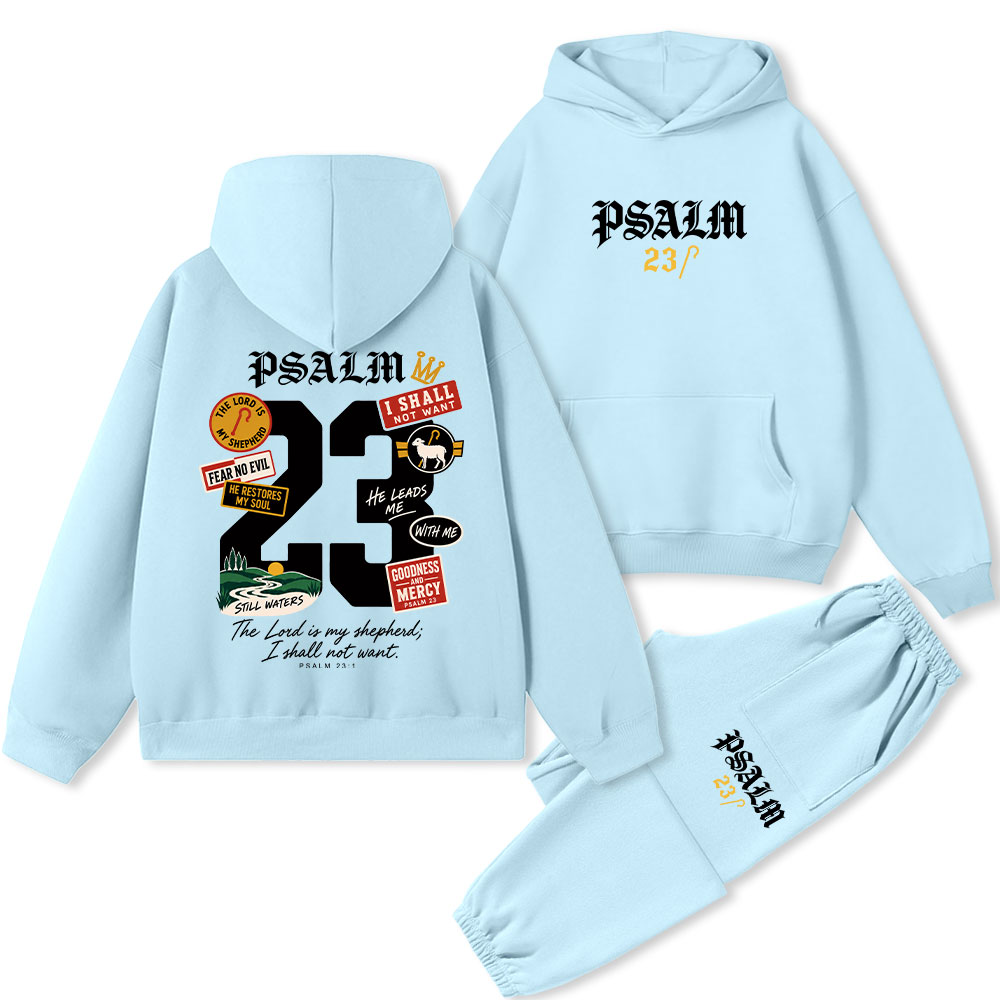 Psalm The Lord Is My Shepherd Christian Premium Fleece Hoodie Set