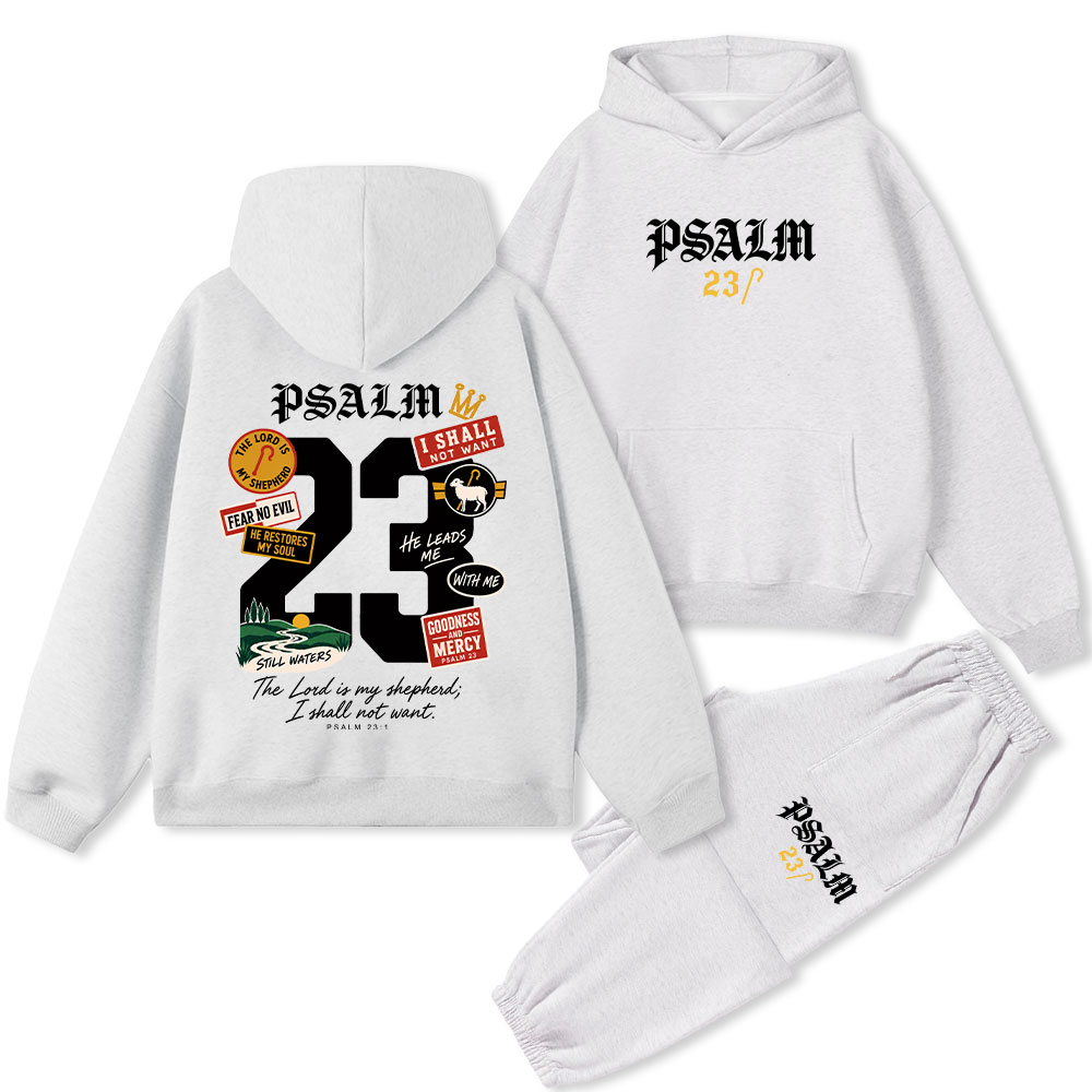 Psalm The Lord Is My Shepherd Christian Premium Fleece Hoodie Set