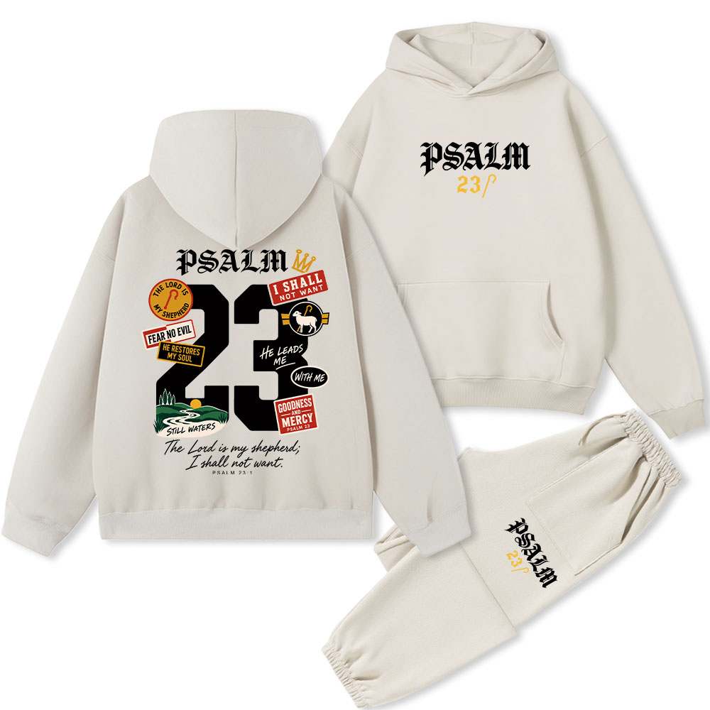 Psalm The Lord Is My Shepherd Christian Premium Fleece Hoodie Set
