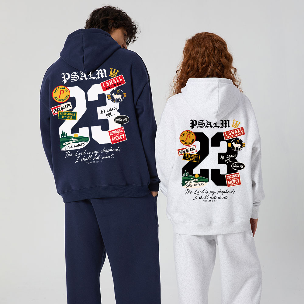 Psalm The Lord Is My Shepherd Christian Premium Fleece Hoodie Set