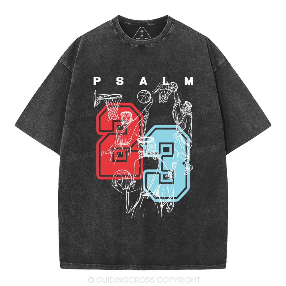 Psalm23 Jesus Christian Washed T-Shirt
