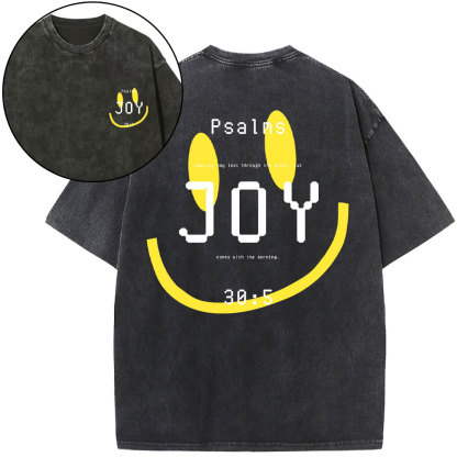Psalms Joy Face Christian Washed T-Shirt