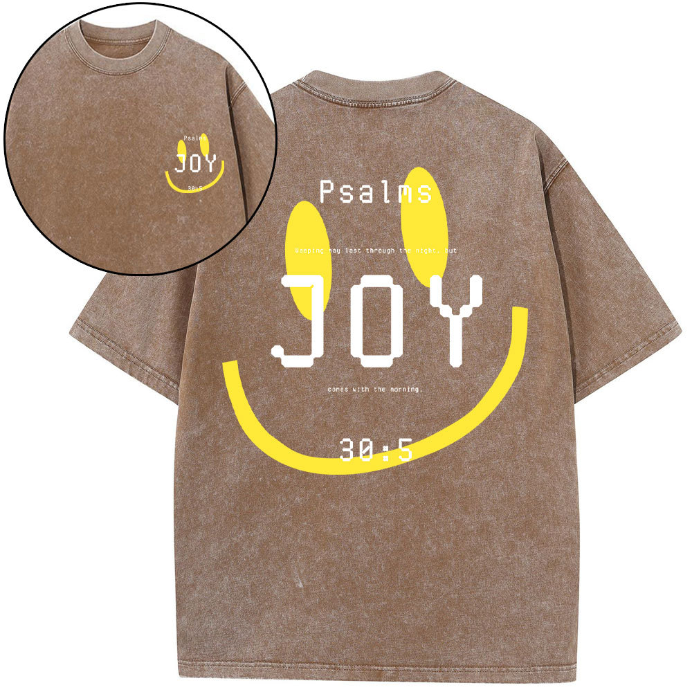 Psalms Joy Face Christian Washed T-Shirt
