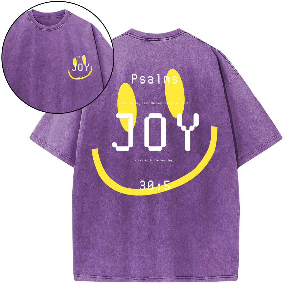 Psalms Joy Face Christian Washed T-Shirt