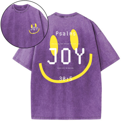 Psalms Joy Face Christian Washed T-Shirt
