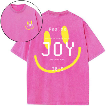 Psalms Joy Face Christian Washed T-Shirt