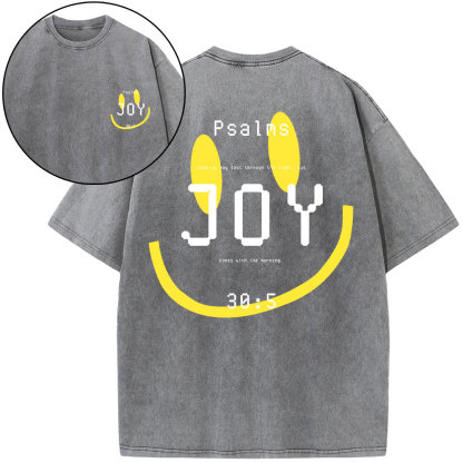 Psalms Joy Face Christian Washed T-Shirt