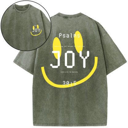 Psalms Joy Face Christian Washed T-Shirt