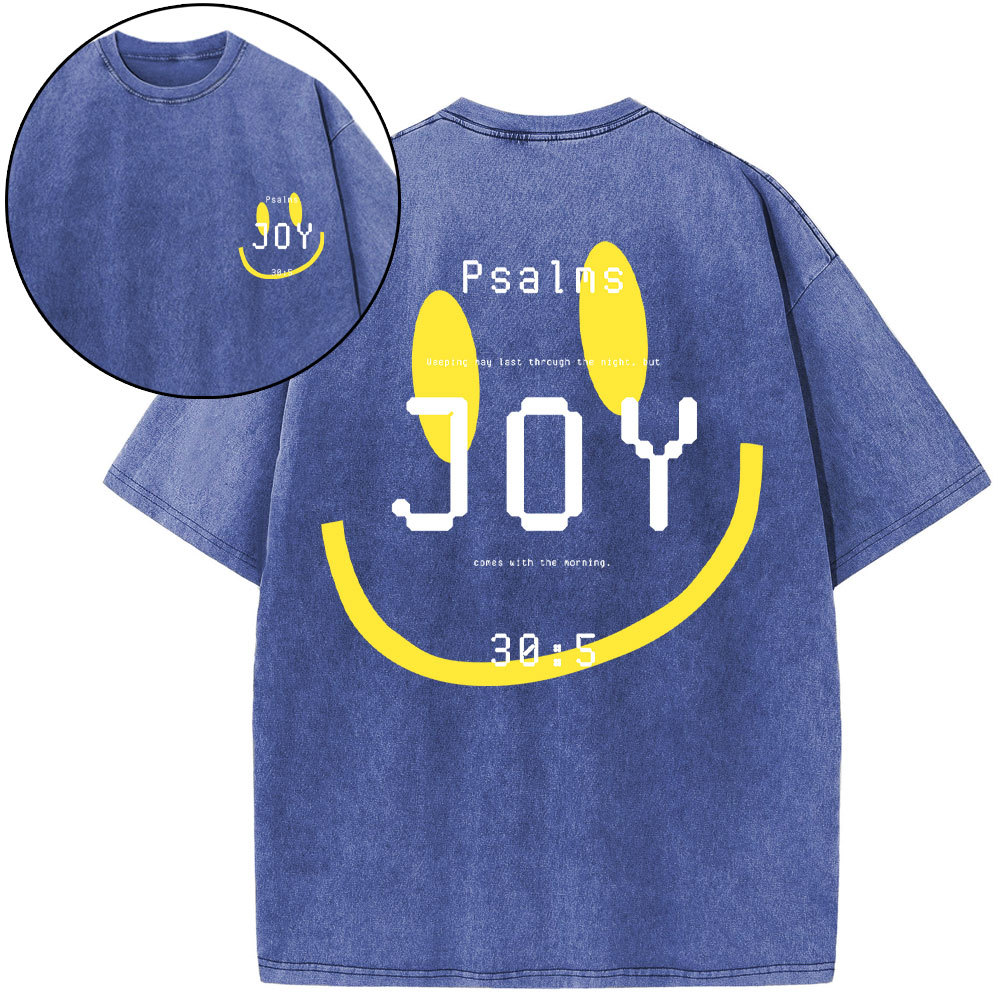 Psalms Joy Face Christian Washed T-Shirt