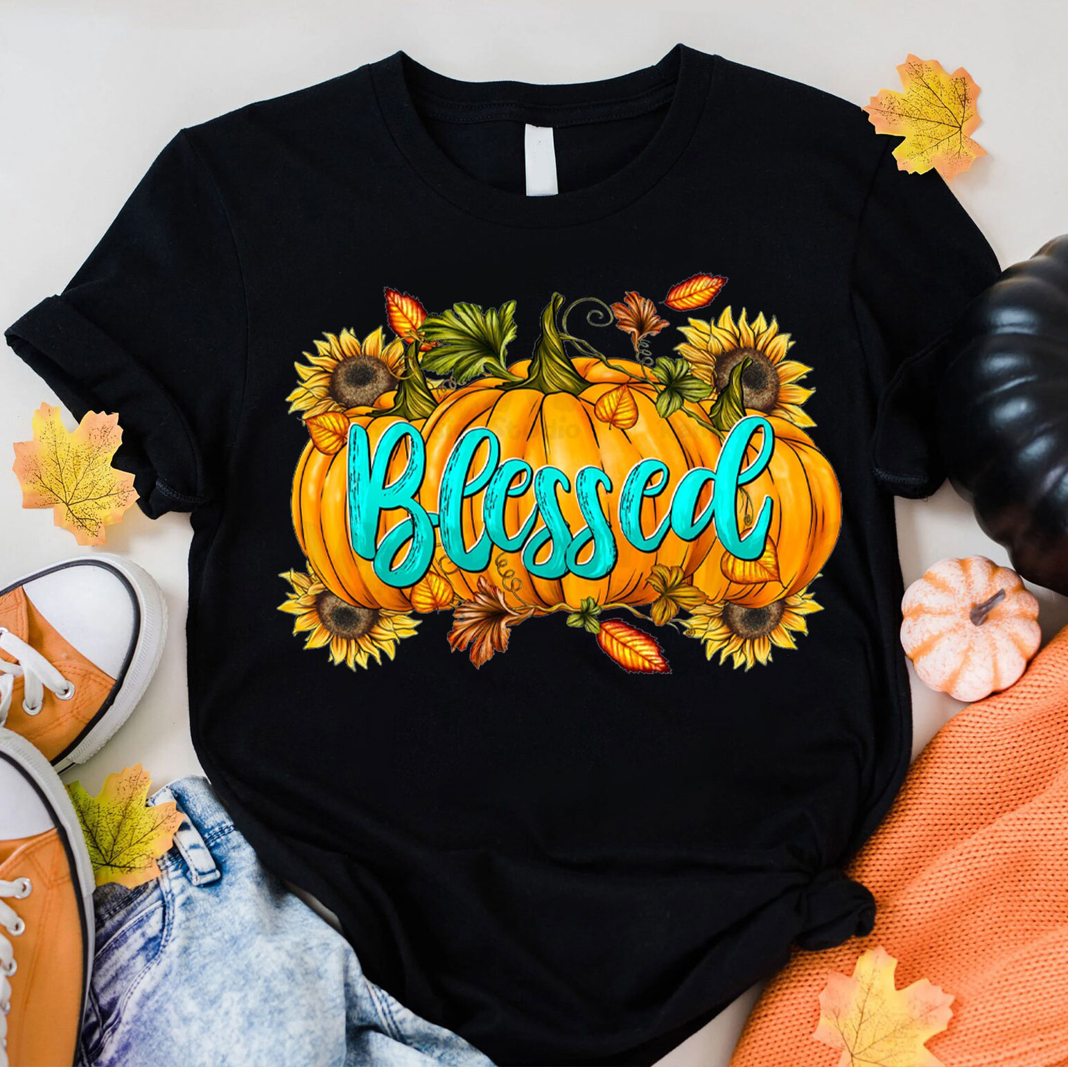 Pumpkin Blessed Christian T-Shirt