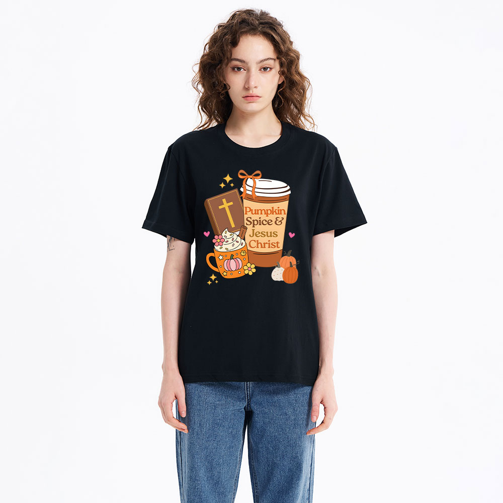 Pumpkin Spice And Jesus Christ Christian T-Shirt