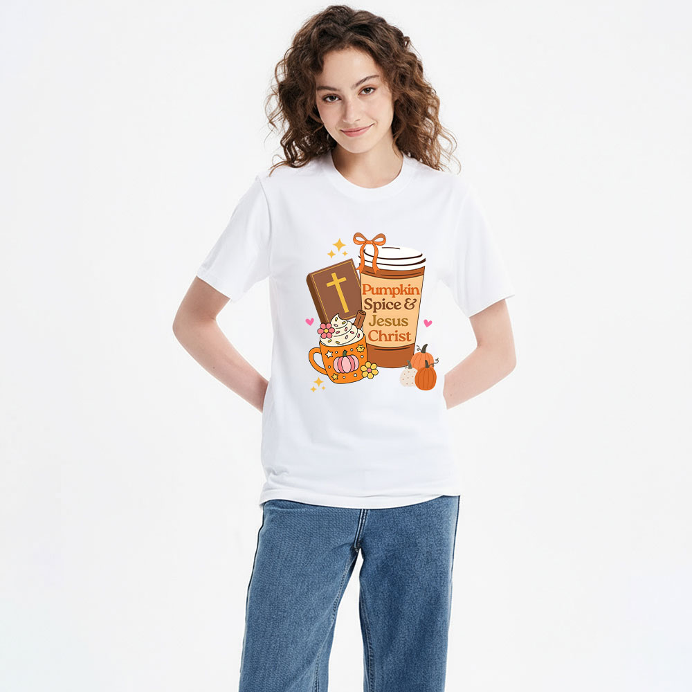 Pumpkin Spice And Jesus Christ Christian T-Shirt