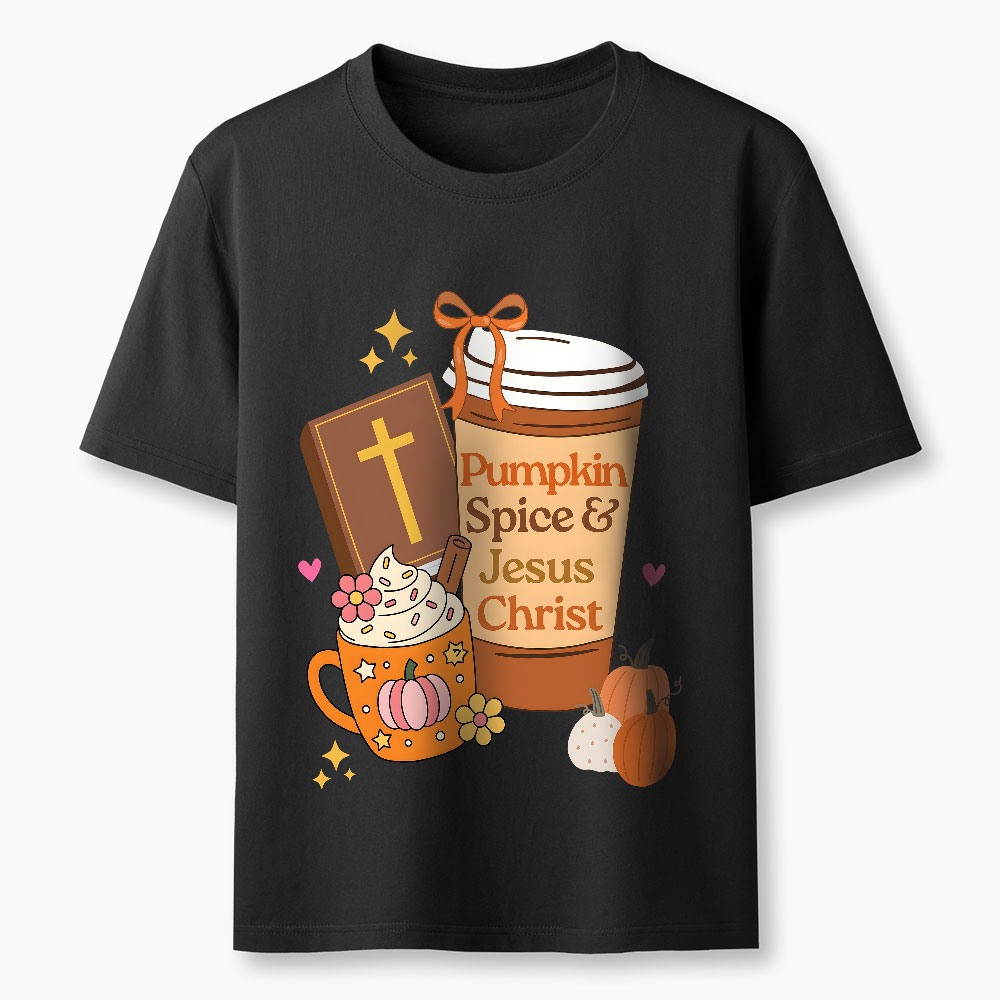 Pumpkin Spice And Jesus Christ Christian T-Shirt