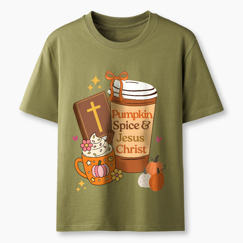 Pumpkin Spice And Jesus Christ Christian T-Shirt