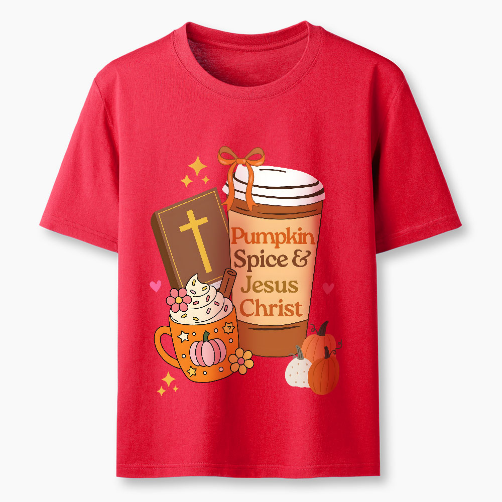 Pumpkin Spice And Jesus Christ Christian T-Shirt