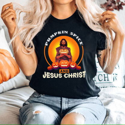 Pumpkin Spice And Jesus Christ Christian T-Shirt