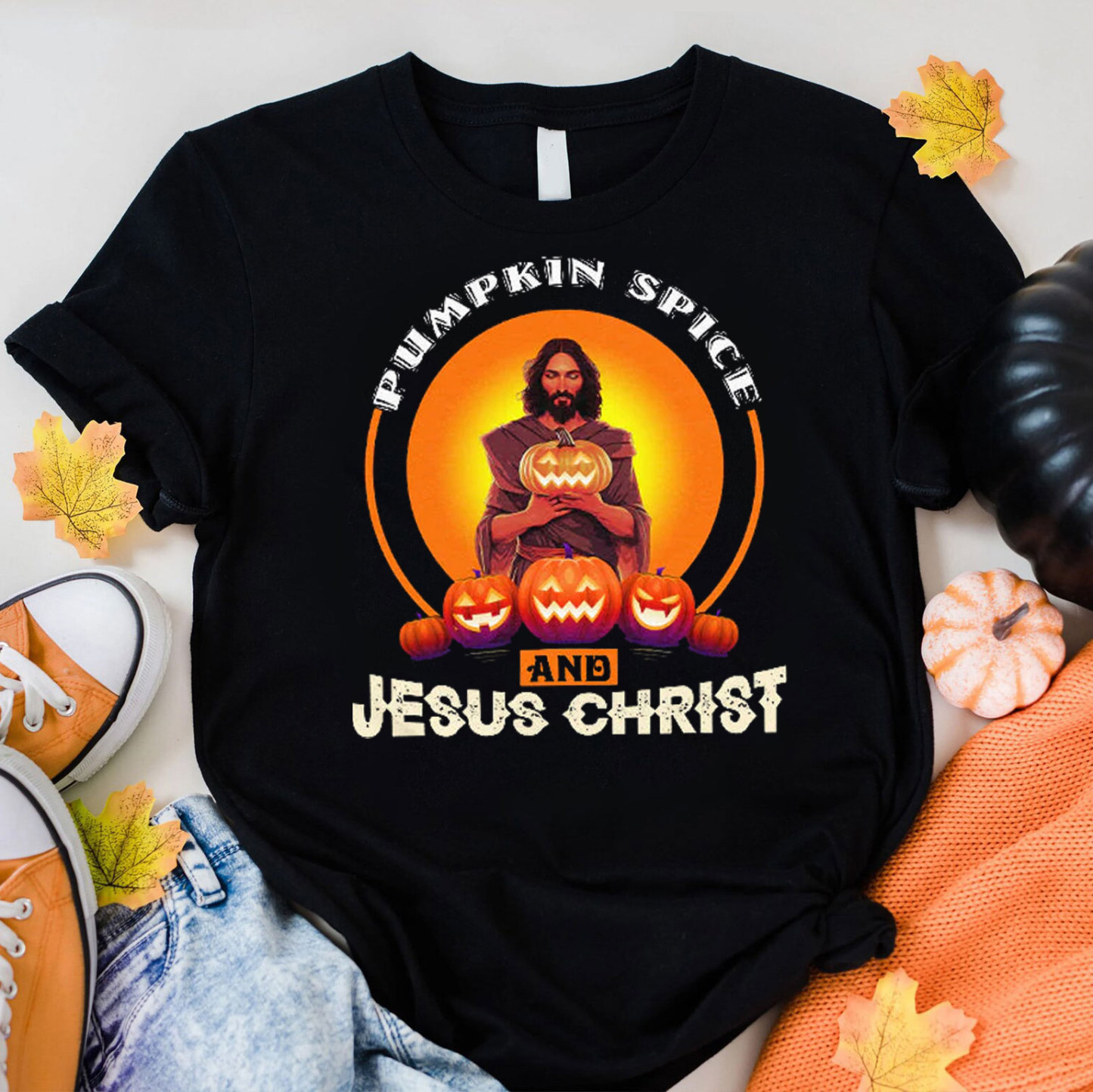 Pumpkin Spice And Jesus Christ Christian T-Shirt