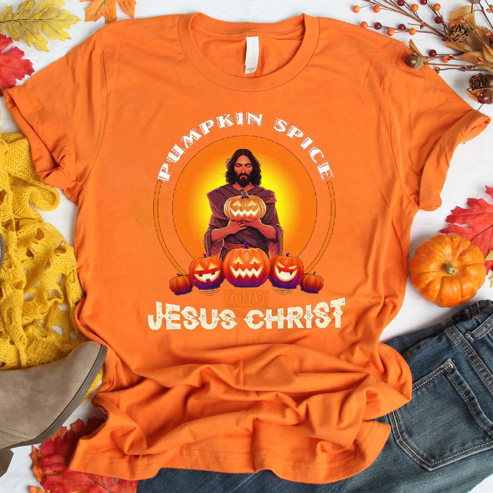 Pumpkin Spice And Jesus Christ Christian T-Shirt