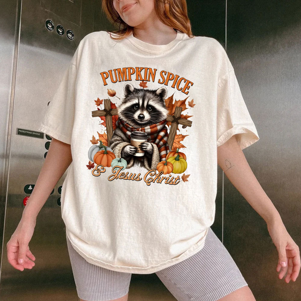 Pumpkin Spice And Jesus Christ  Christian Washed T-Shirt