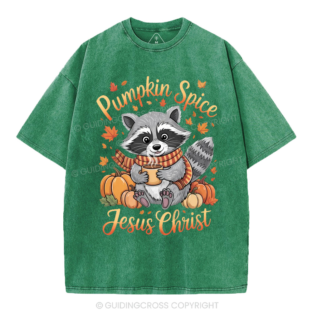 Pumpkin Spice And Jesus Christ Christian Washed T-Shirt