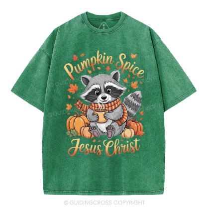 Pumpkin Spice And Jesus Christ Christian Washed T-Shirt