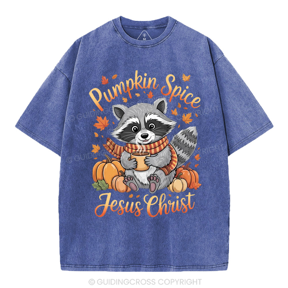 Pumpkin Spice And Jesus Christ Christian Washed T-Shirt
