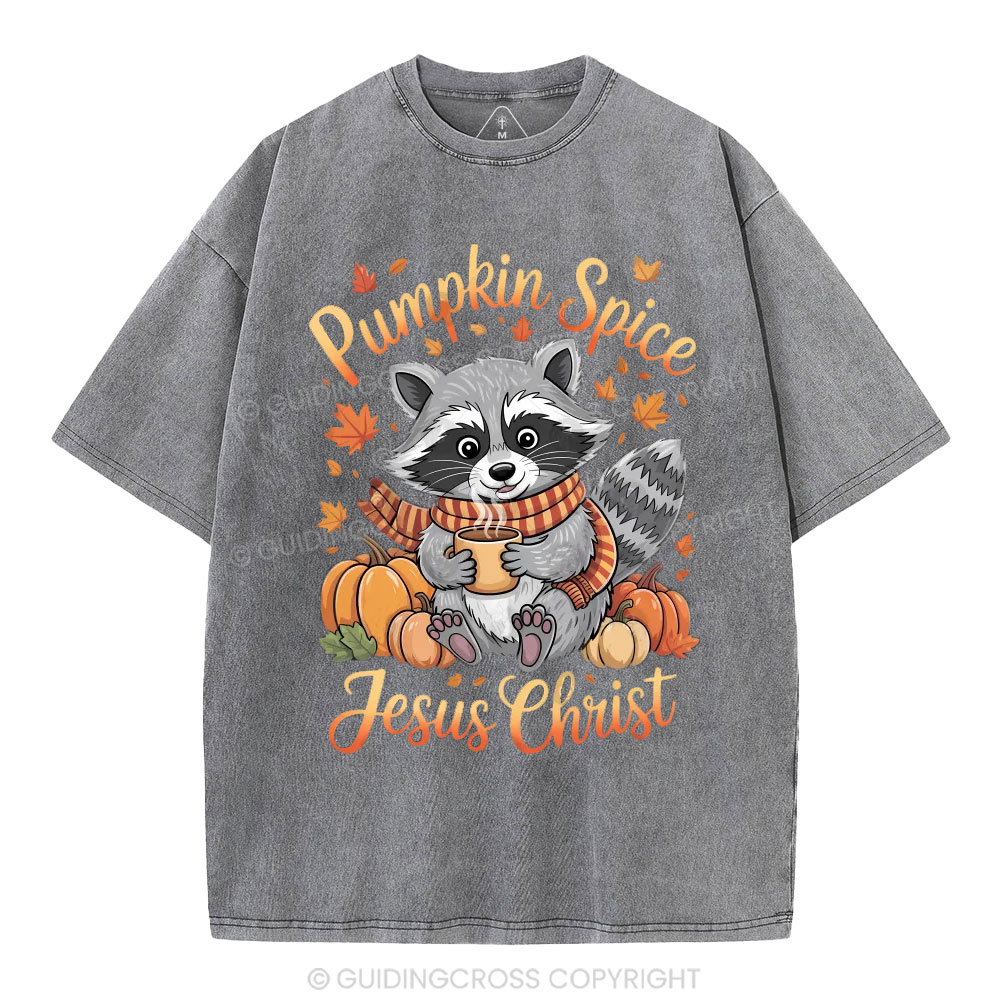 Pumpkin Spice And Jesus Christ Christian Washed T-Shirt