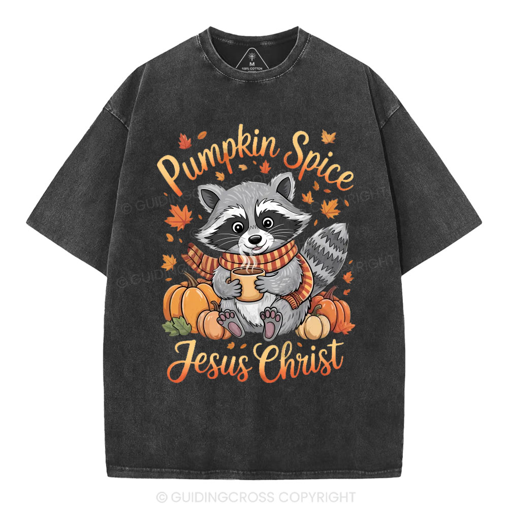 Pumpkin Spice And Jesus Christ Christian Washed T-Shirt