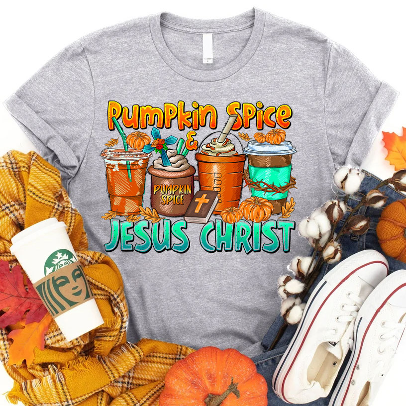 Pumpkin Spice Cross Christian T-Shirt