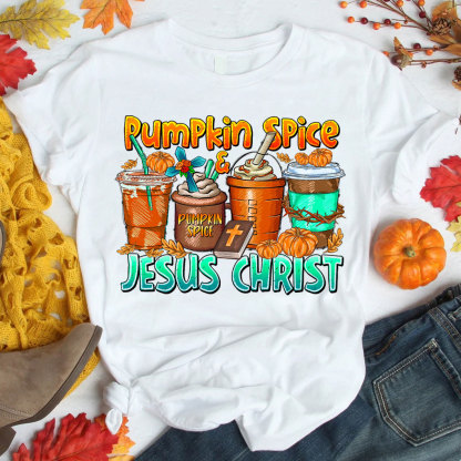 Pumpkin Spice Cross Christian T-Shirt