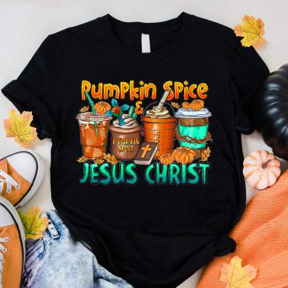 Pumpkin Spice Cross Christian T-Shirt