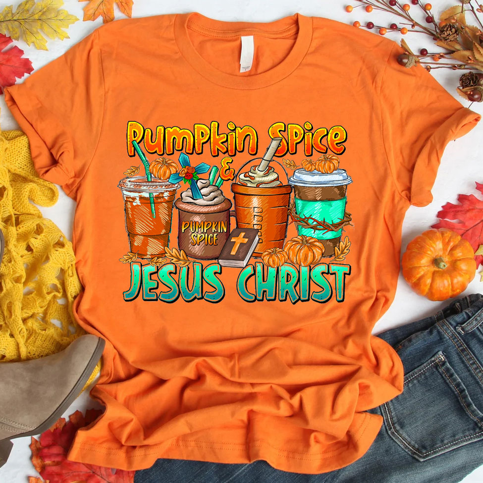 Pumpkin Spice Cross Christian T-Shirt