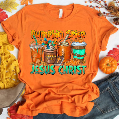 Pumpkin Spice Cross Christian T-Shirt